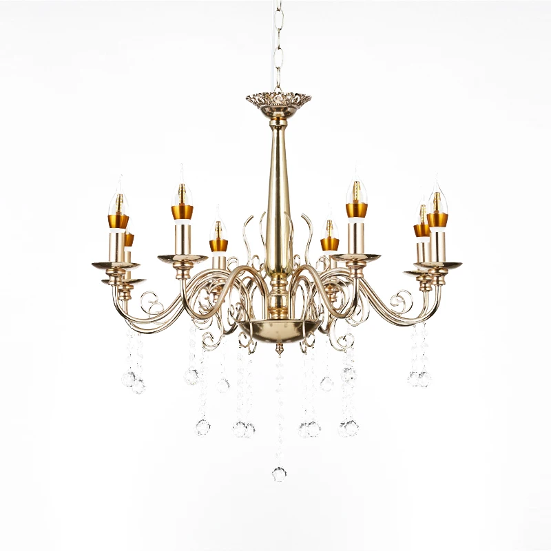 

2022 new wedding European electroplated wrought iron crystal chandelier auditorium ceiling ceremony pavilion stage window