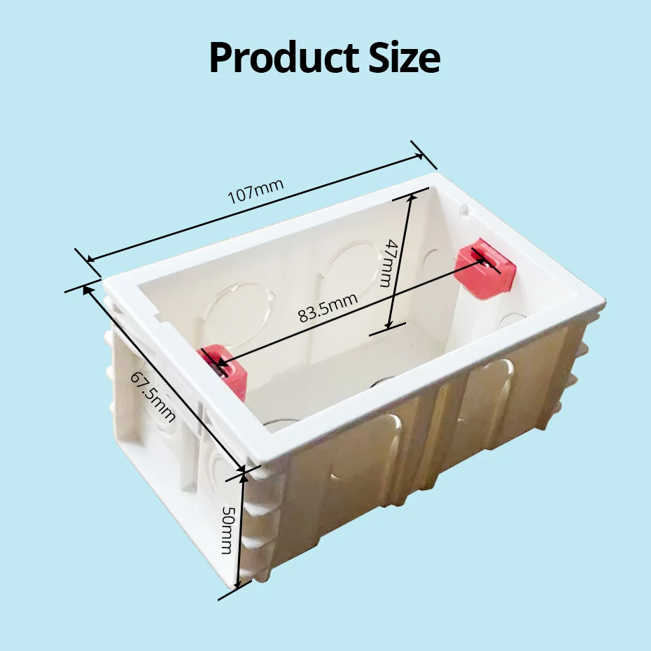 Mounting Lining Box for 118*72mm Wall Switch and Socket Wallpad Cassette Universal White Wall Back Junction Box