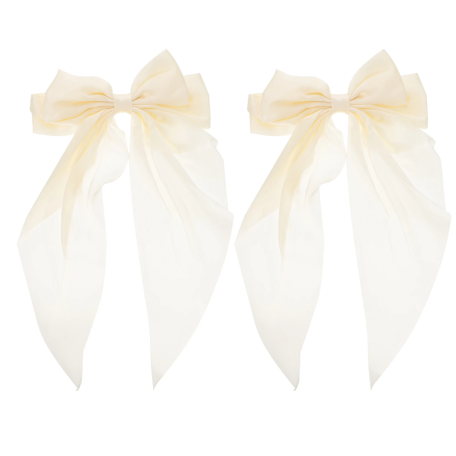 

2 Pcs Bow Hairpin Silk Clip Big Headgear Lovely Barrette Polyester Girls Fashion Thick Hair Hair Bowknot Clip Highlight Style