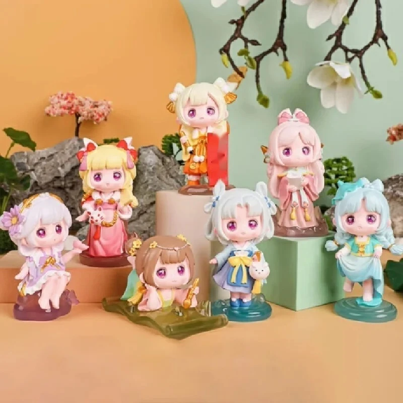 

New Time Encounter Spring Breeze Series Blind Box Cute Hanfu Beauty Cartoon Handmade Model Home Decor Collected Children Gifts