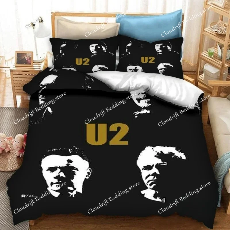 

New 3d Print Rock Music Band U Two Bedding Set Boys Girls Twin Queen Size Duvet Cover Pillowcase Bed Kids Adult Home Textiles
