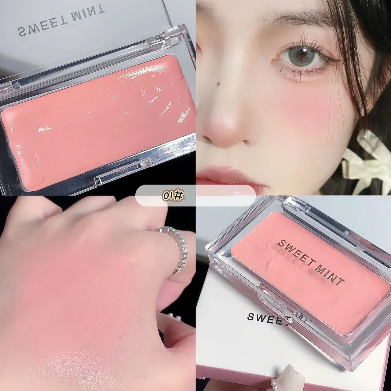 Coral Orange Blush Makeup Palette 5 Color Moist Creamy Texture Pink Rouge Lasting Natural Cheek Tint Waterproof Blusher Cosmetic