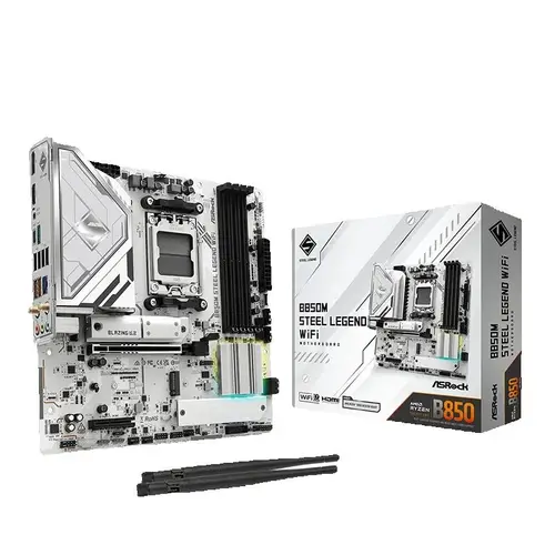 Imagen 2 del producto ASROCK nuevo B850M STEEL LEGEND WIFI AMD B850 Micro ATX AMD Ryzen 9000 8000 7000 serie placa base Socket AM5