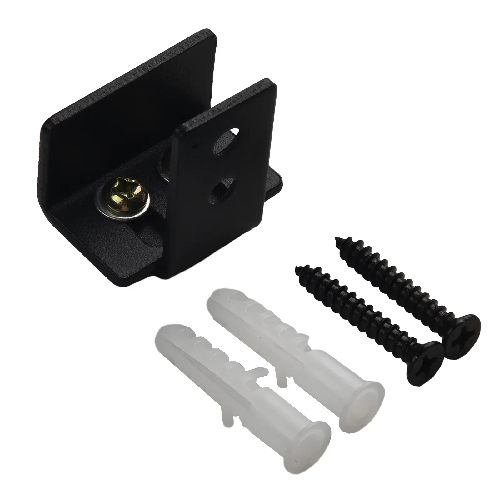 Adjustable Barn Door Guides Floor Guide For Sliding Barn Door Black Wall Guide With Screws Black Stainless Steel