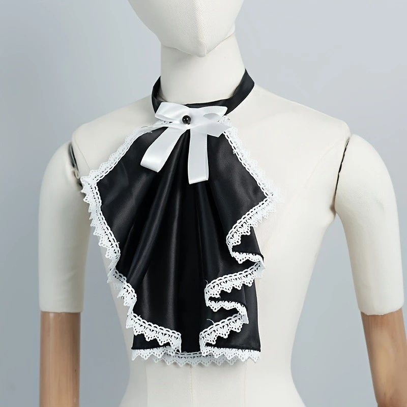 Kép 4: Multi-layer bowtie Lecsavarható Bűvészkellék Csőbilincs Feldörgöl Ing dekor neckwear Lolita cosplay Első lépés accessor