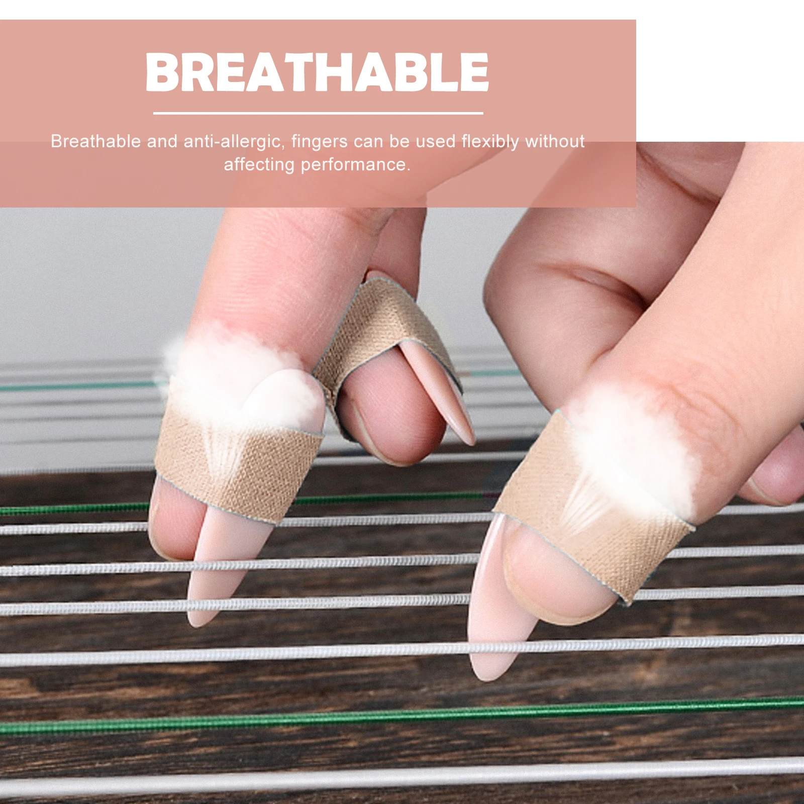 

2pcs Guzheng Adhesive Tapes Breathable Anti Allergic Finger Adhesive Tapes Finger Protection Stage Parts Random Color