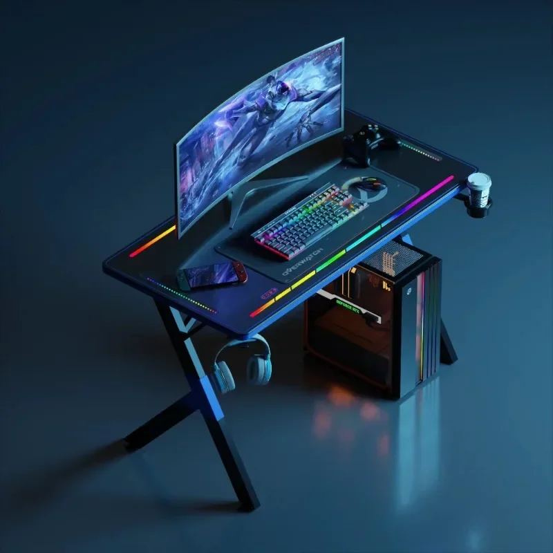 

Motor Best Modern Office Furniture Lifting Computer Electric Vertical Computer Desk RGB Light Game Table