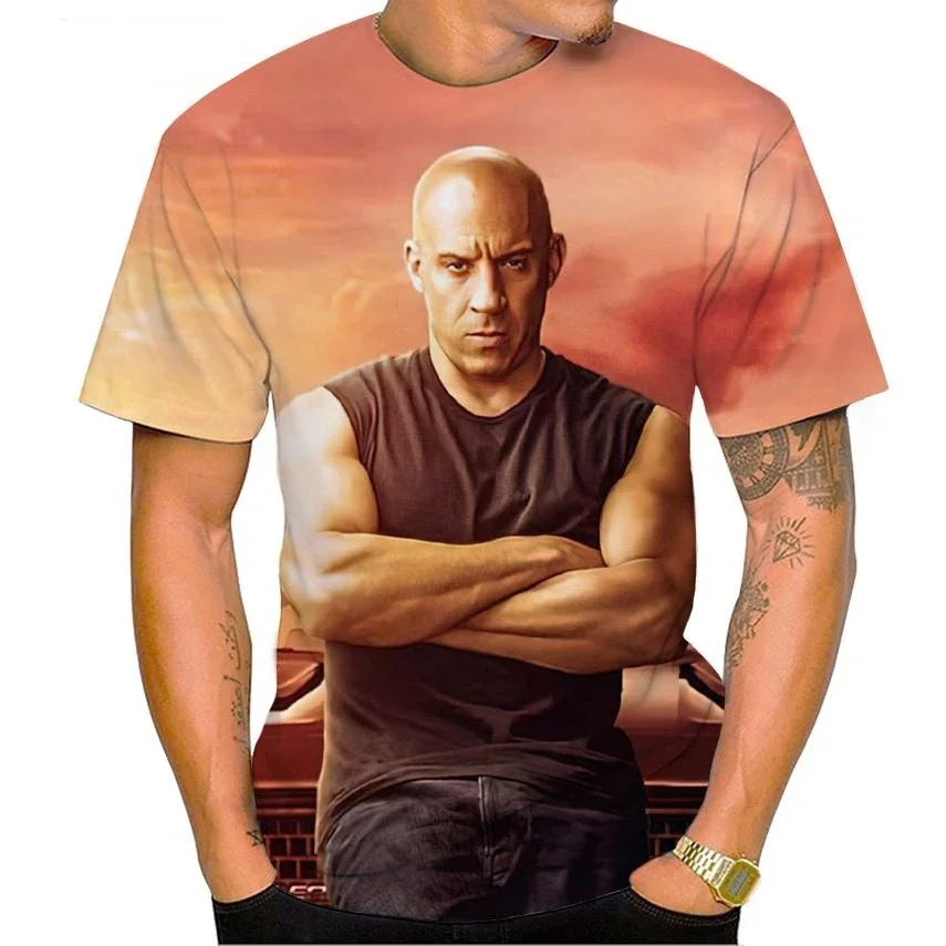 

Sale Vin Diesel 3D Printing T-shirt American Action Tough Guy Movie Star Unisex Short Sleeve Tee Kids T Shirt 100-6XL