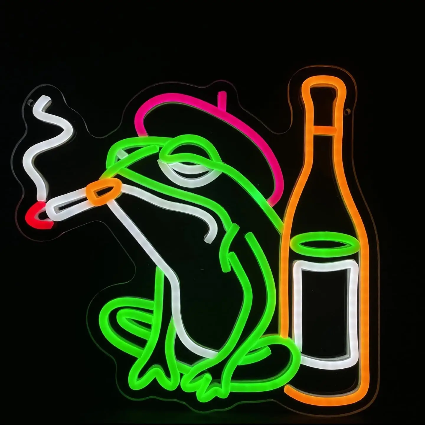 Smoking Frog Neon Sign USB Powered LED Neon Light Dimmable for Man Cave Bar Bedroom Shop Hotel Garage Decor Gifts for Man