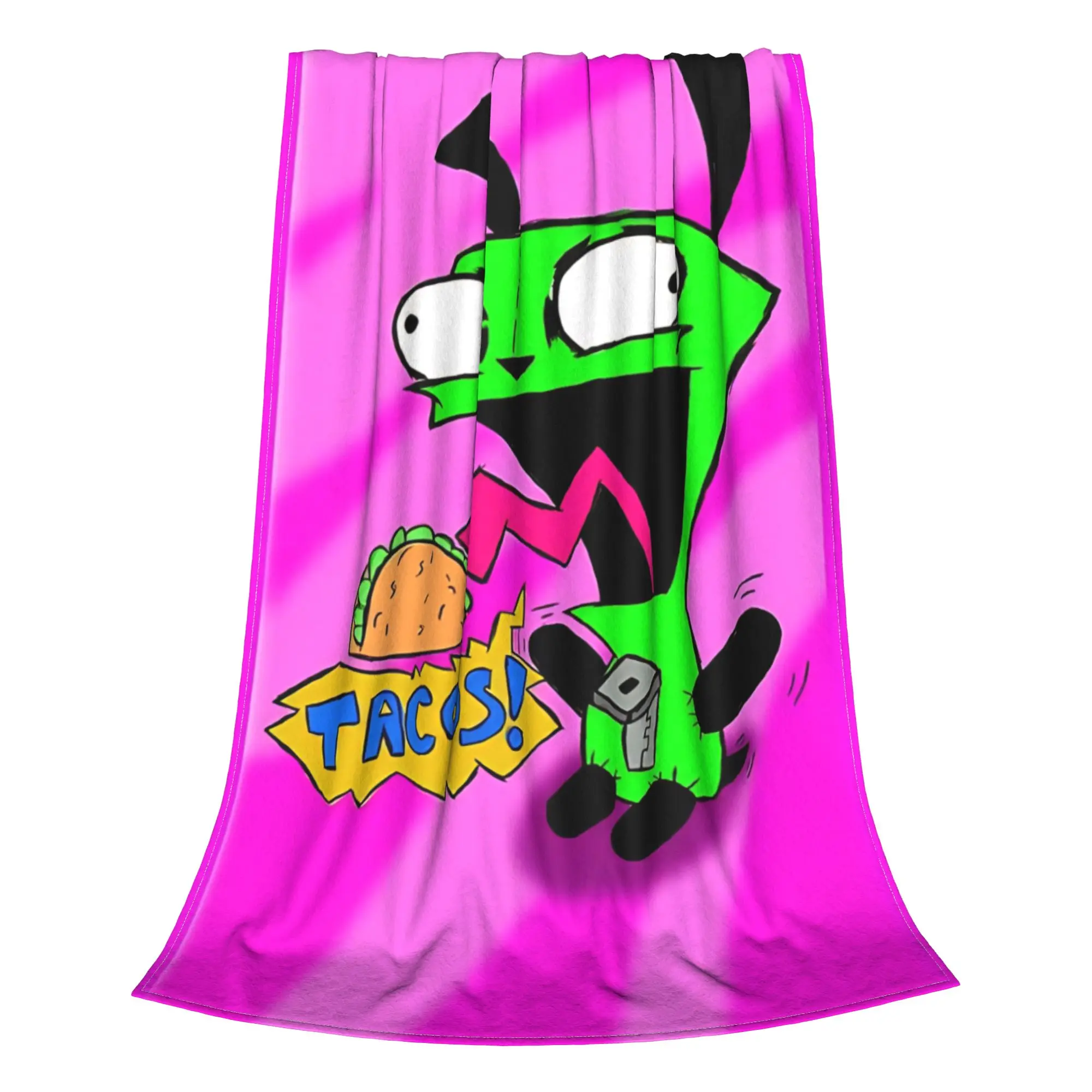 1PC Home Cutecore alien cartoon  Invader Zim Blanket Super Cosy Plush Home Living Room Sofa Halloween