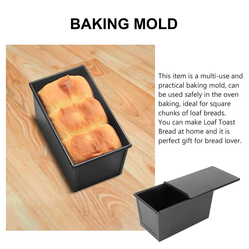 

2Pcs Loaf Pan Bread Mold Toast Box Bakeware Kitchen Supplies Square Chunk Loaf Baking Mold Easy Clean Nonstick Oven Safe