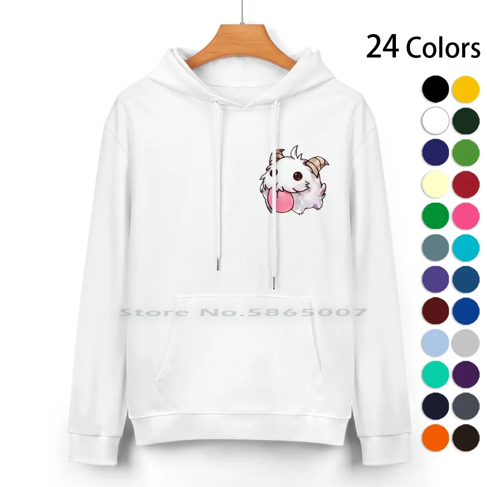 Cute Poro Pure Cotton Hoodie Sweater 24 Colors Cute Poro Fluffy Cutie Games Egirl Gamer Riot Animal White Support Aram Rift