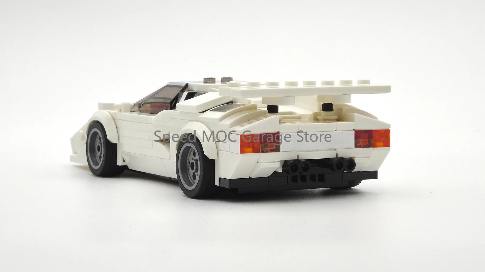 

MOC White 1970s European Classic Supercar Building Blocks - Retro Sports Car Model Kit, Racing Legends Series