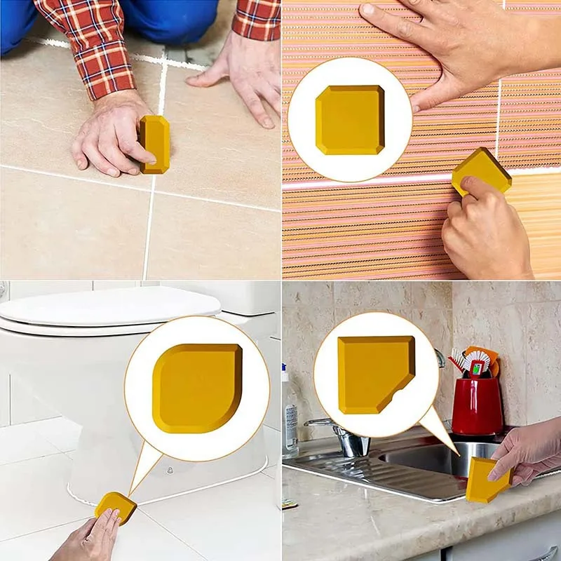 مجموعة أدوات السد مكونة من 5 قطع، مكشطة ملعقة مانعة للتسرب من السيليكون، أدوات إصلاح الحواف، منظف حواف بلاط الأرضيات