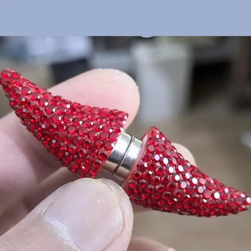 31BB Halloween Devil Horn Hair Adornments, Tool-Free Costume Accessories with Arched Faceted Hair Decorations