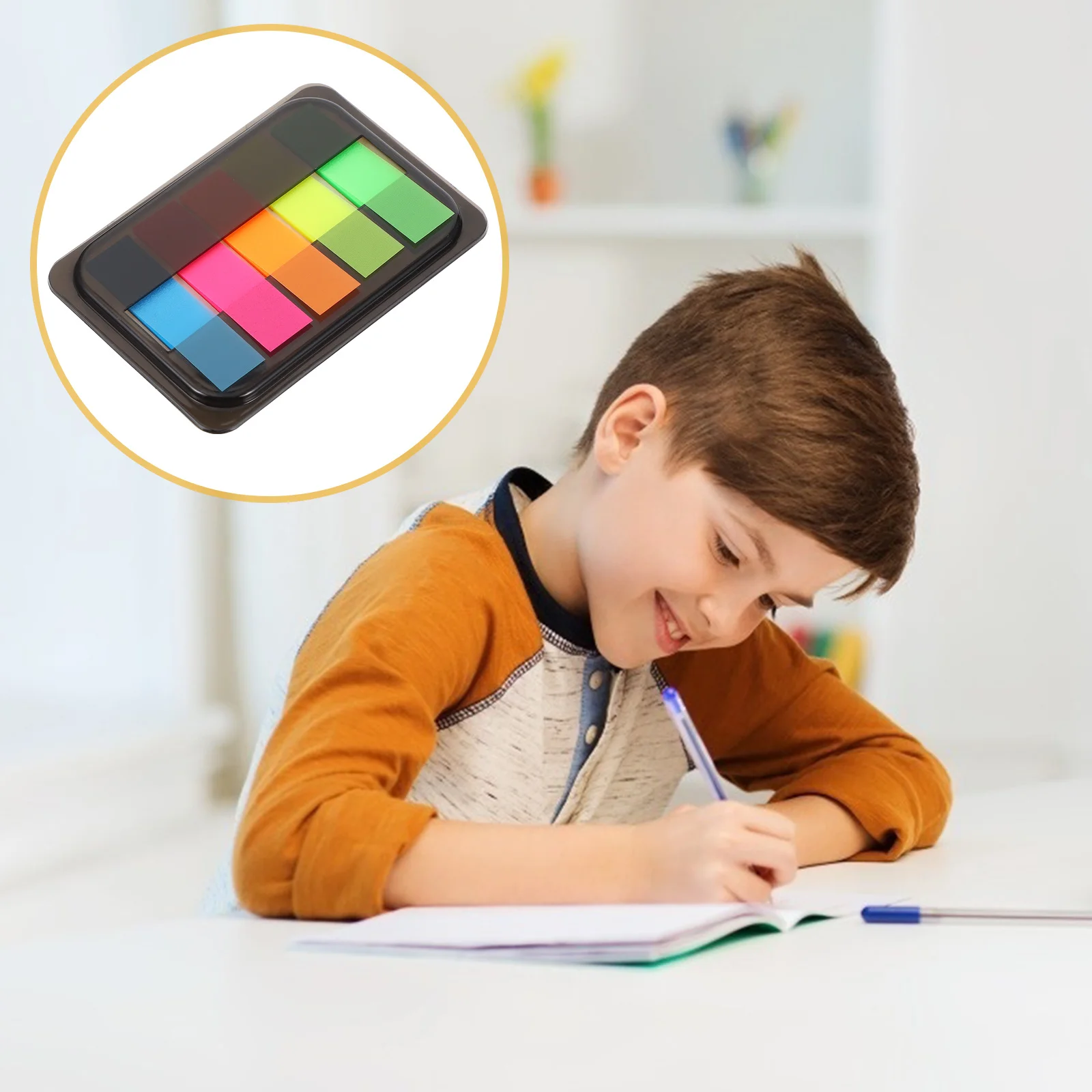 5 Boxes Fluorescent Index Stickers Reusable Memo Notes for Planners Hardcovers Journals Presentations Bookmark Sticker Office