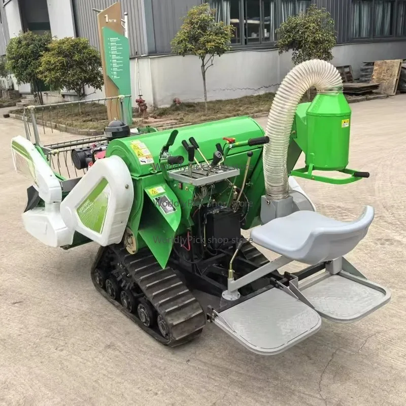Small Mini Combine Harvester Thresher for Rice Wheat Paddy and Cereal Optimized for Mountain Use for Olive Tea Harvesting