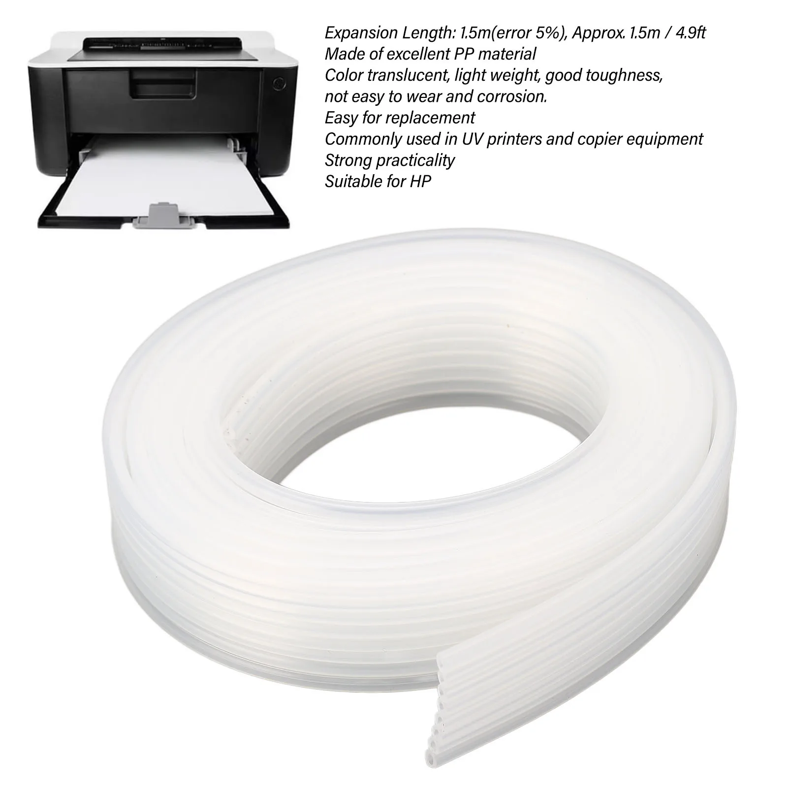 Cartuccia per stampante UV da 1,5 m a 8 file Tubo di inchiostro flessibile Tubo di inchiostro traslucido di ricambio per accessori per stampante