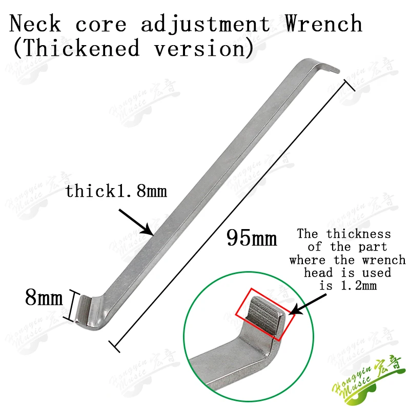 Electric Guitar Truss Rod Crank for Tele Adjust Tool Stainless Steel for Guitar Repair Relief Slotted Truss Rod Nuts