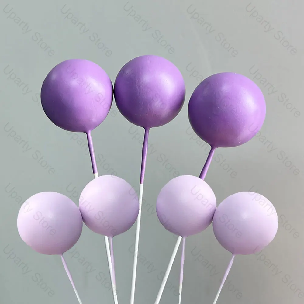 31 Stück lila Kugeln Kuchendeckel mit Schmetterlingen Lotus lila Schmetterling Kuchendeckel für Geburtstag, Hochzeitstorte, Dekorationen, Gastgeschenk – Detail 6