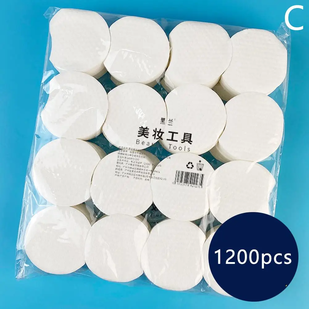 Tampone di cotone usa e getta per trucco 300/600/1200 pezzi Salviette per la pulizia del viso con design dentellato perlato morbido Struccante Strumento cosmetico di bellezza