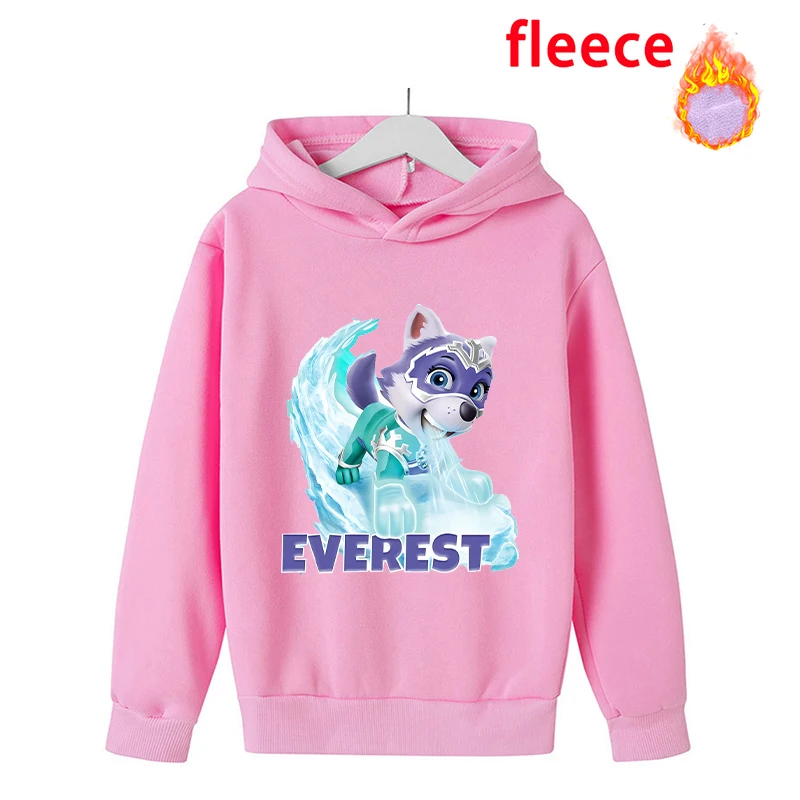 PAW Patrols Skye Everest Girl Thicken Hoodie Sweatshirt Cartoon Anime Kids Warm Long Sleeve Hooded Clothes Pullover Kawaii Xmas