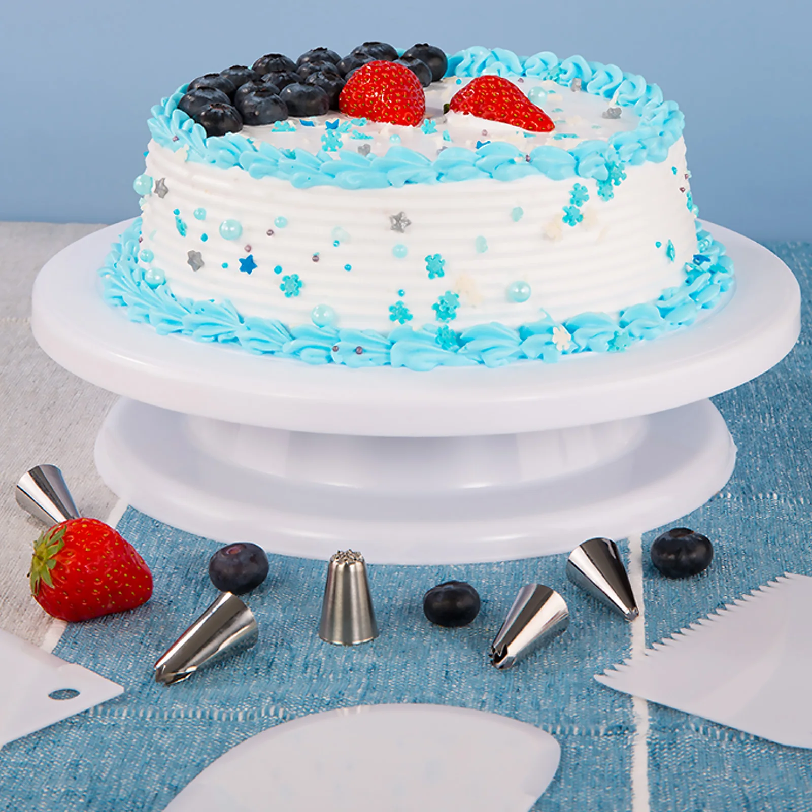 

1 шт., вращающаяся платформа для торта, гибкая, гладкая, простой, легкий дизайн, идеальный аксессуар для изготовления торта, выпечка