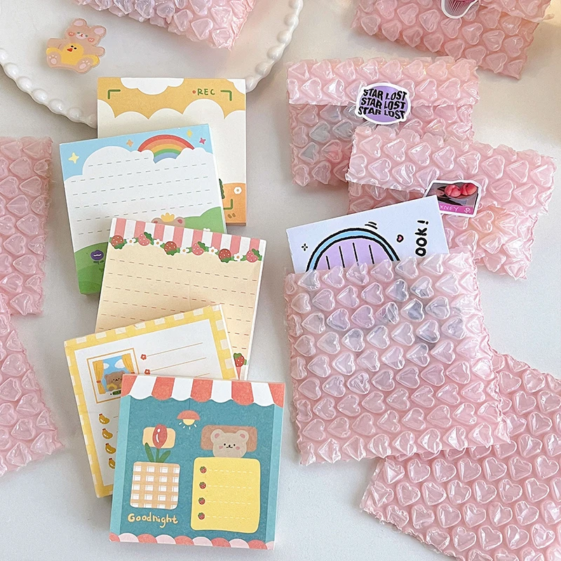 10PCS Pink Heart Bubble Wrap Bags Package Sending Pouch Sweet Stationery Storage Bag Parcel Packaging Envelope Shipping Supplies