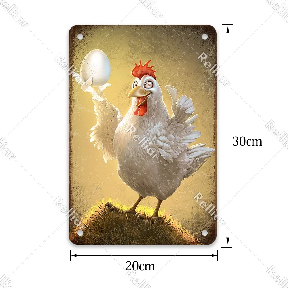 Chicken Coop Eggs Metal Tin Sign Farm Fresh Eggs Plaque Bar Farm Home Wall Rooster Decoration Decals Plate Painting Poster