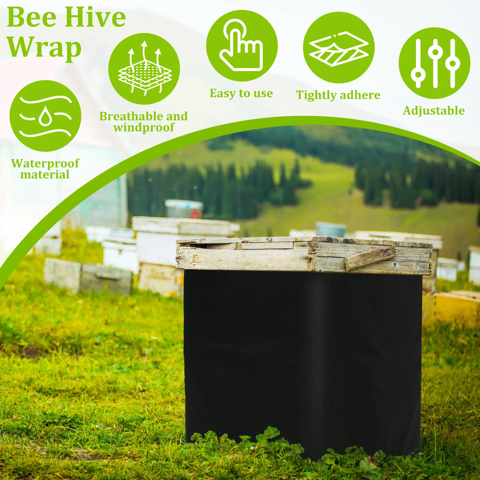 Winter Bee Hive Wrap Adjustable Beehive Wrap Beekeeping Supplies 600D Oxford Cloth Bee Box Insulated Cover Waterproof Waterproof