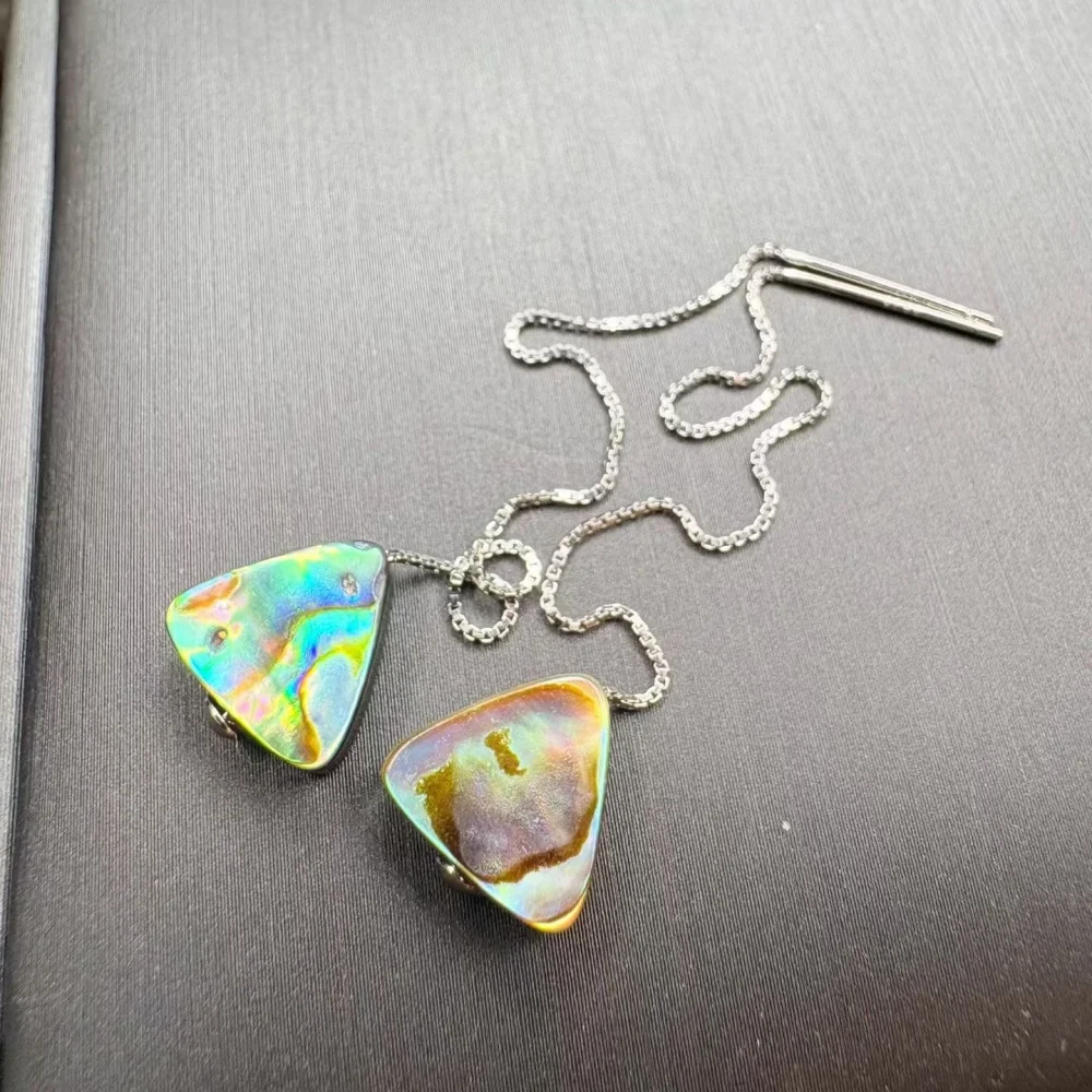 Natural Abalone Shell Needle Geometry Tassel Drop Ear Lines Women's Earrings Simple Fashion Jewelry Free Shipping
