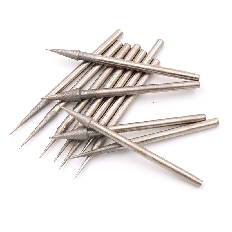 

0,6/0,8/1/1,5/1,8/2/2,5/3/4 мм Алмазная шлифовальная головка, игольчатые биты, заусенцы, гравировальный инструмент для резьбы 2,35 мм