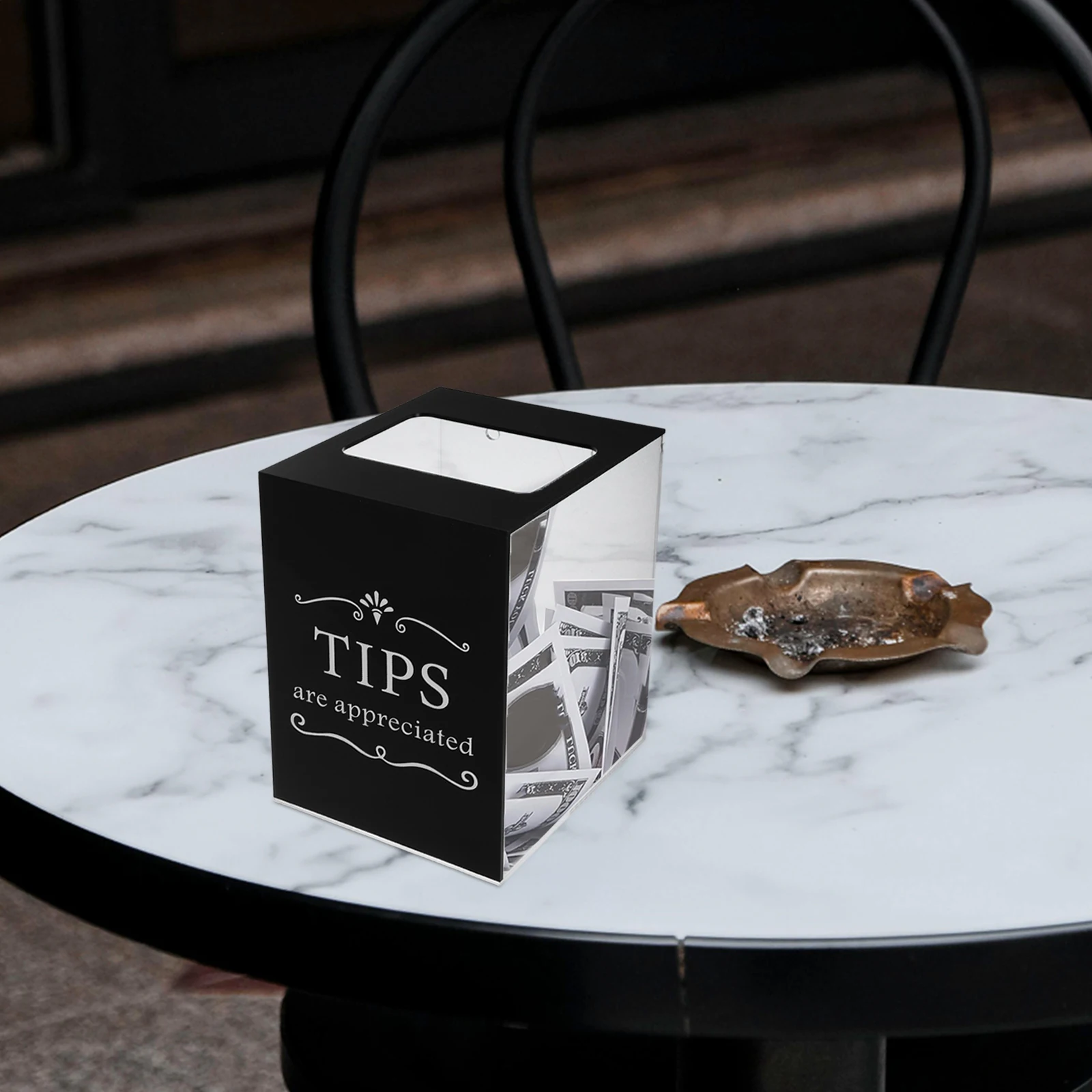 

Tip Box Savings Jar Acrylic Containers Donation Bins Salon with Lid Coin Bucket Collection Cases