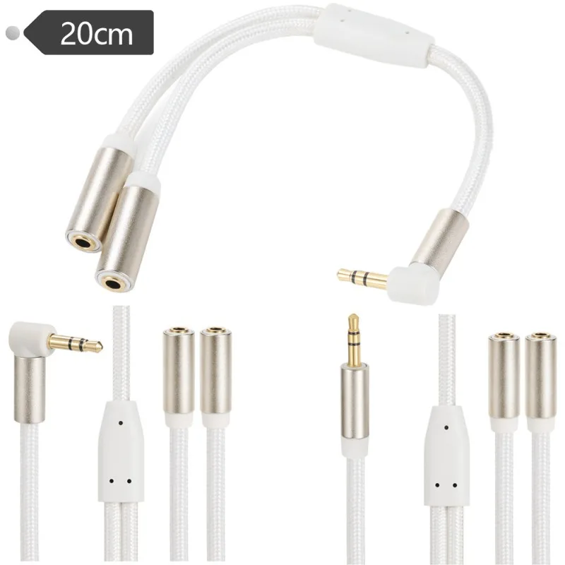 

Cotton Mesh Gold-plated Head Metal Shell 3.5mm One Male, Two Female, One Minute and Two Audio Stereo Y-shaped Earphone Splitter