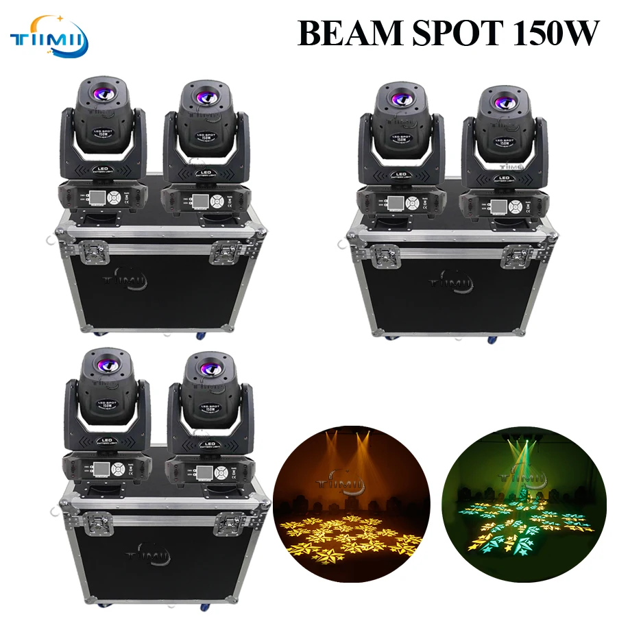 3Case 6Pcs Lyre Beam Spot 150w Moving Head Light Led Spot 150w Led Beam 150w Moving Lyre Stage Light DMX Moving Spot lyre light