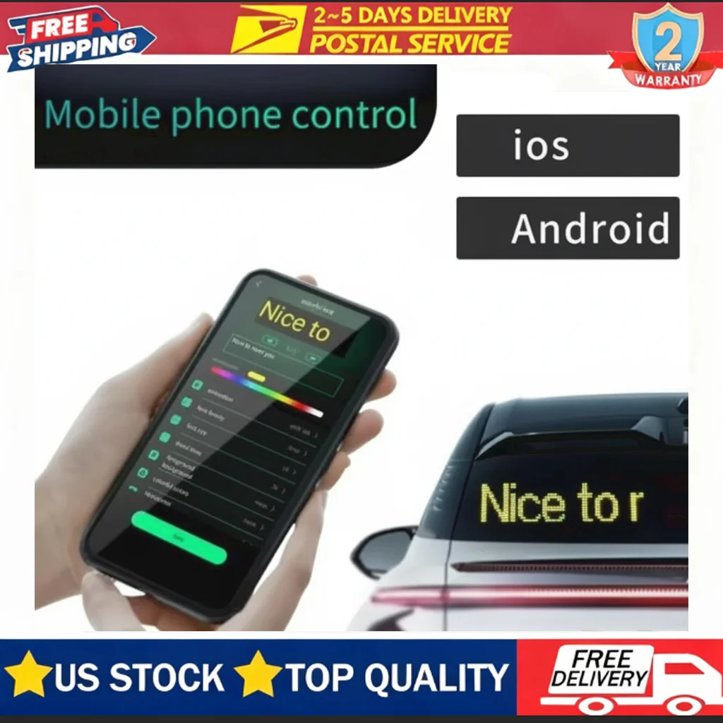 Quality 2 in 1 LED Truck Car Dynamic Devil Eye Foldable Light Rectangle Flexible Display Light For Board Windshield 60X12CM