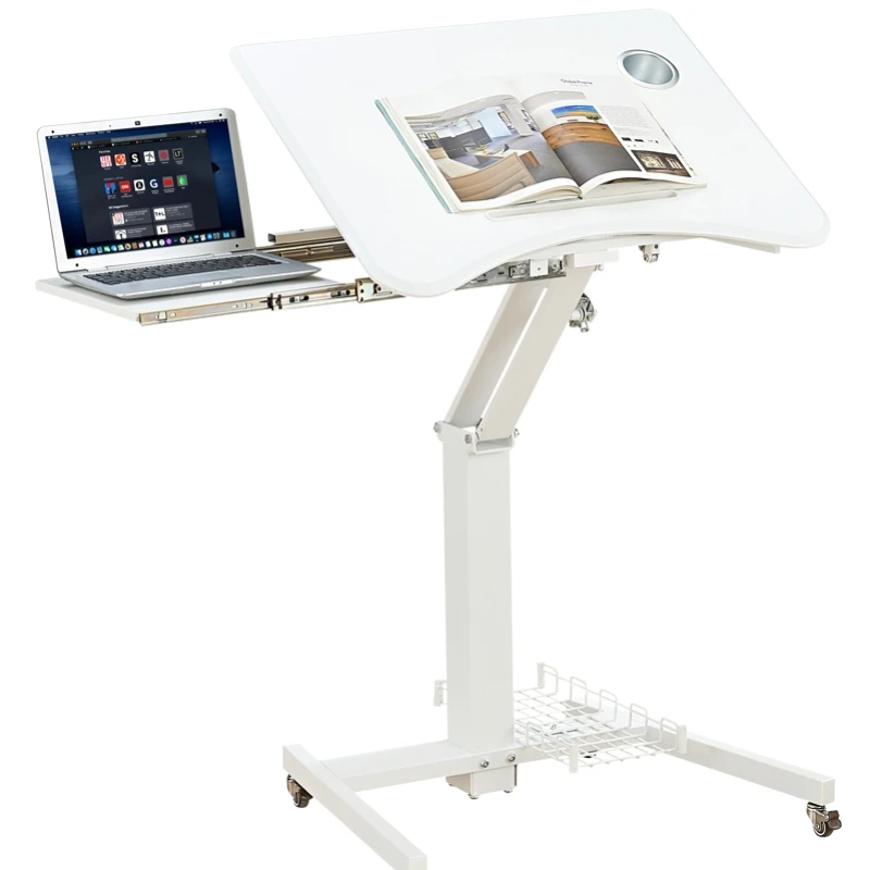 

Mobile lifting painting desk easel computer desk art design desk with telescopic extension board desktop tiltable pneumatic