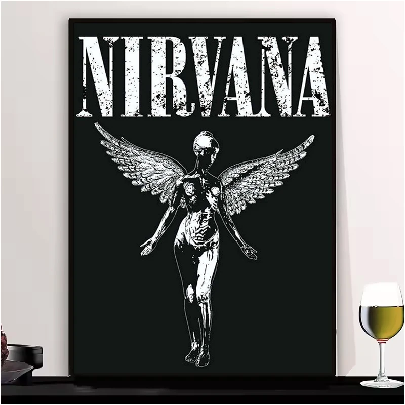 

Rock Band N-Nirvana Poster Interior Posters for Wall Room Decorations Decorative Paintings Office Decor Home and Decoration
