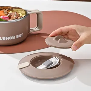 Lunchbox mit großer Kapazität, 304 Edelstahl, Ramenschüssel Instantnudeln mit Deckel, Obstsalat -Reisschale, Küchengerichte 11 Hauptverkaufsutensilien Tupperware - №5