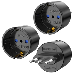 3PCS 1500W Europe Germany to Italy Travel Adapter 10A 250V Power Plug Converter for Italy Syria Uruguay Chile Electrical Socket