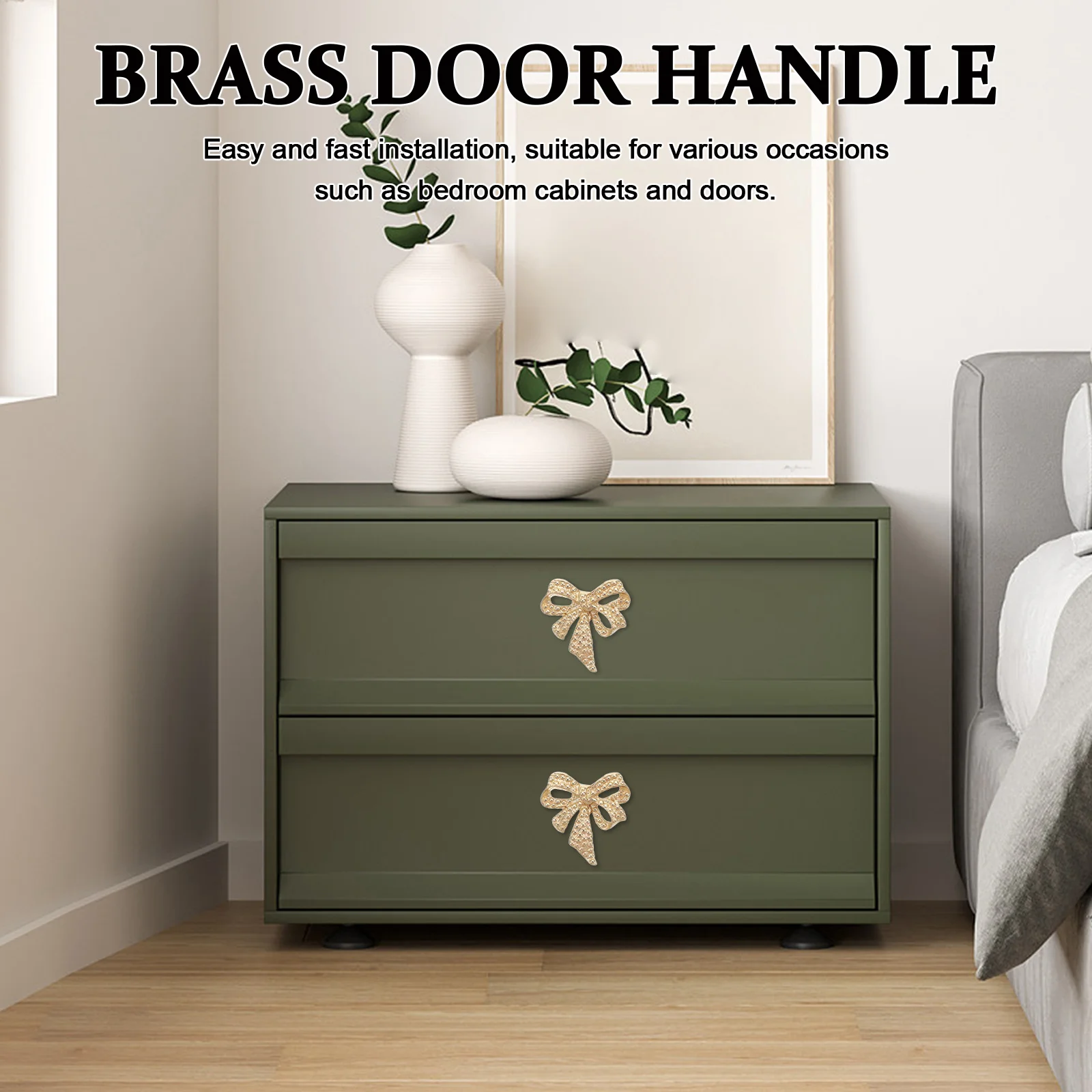 

Brass Bow Cabinet Knobs Decorative Drawer Handle Vintage Hardware for Wardrobe Dresser Kitchen Shoe Bookcase Pulls