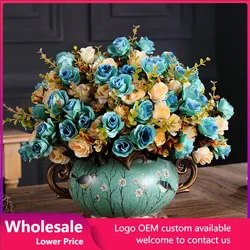 European Palace Gold Flower Vase Centerpiece Ornaments Home Furnishing Decoration Crafts Livingroom Dining Room Retro Vase