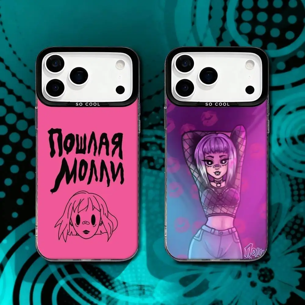 

Poshlaya Molly Band For iPhone 17,16,15,14,13,12,X,8,Pro,Max,Plus,SE4,Air,Mini Anti-Slip Black IMD Matte Case