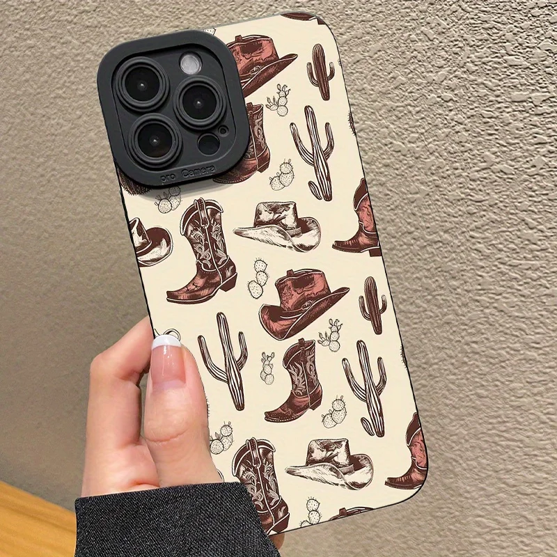 Casing Ponsel Western Denim Element untuk iPhone 17 16 15 14 13Pro Max