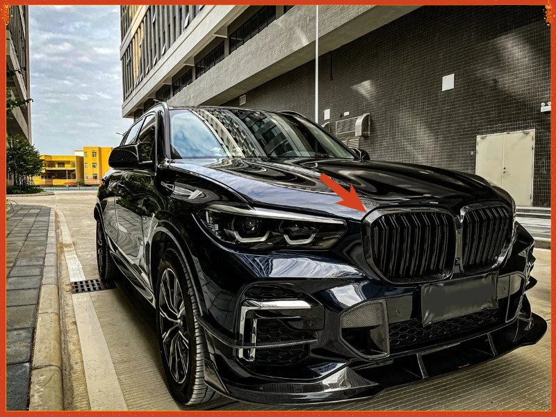 

For BMW X5 G05 Real Dry Carbon Fiber Front Grill Bumper central grille Exterior Part Body Kit Best Quality Accessories 2018+