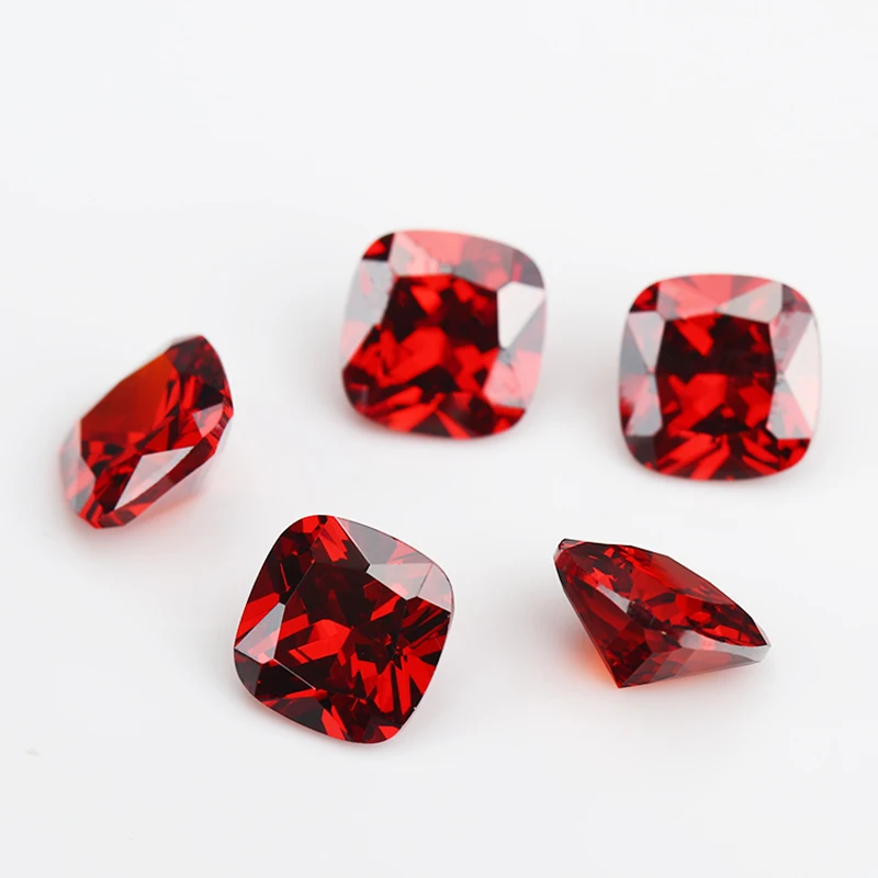 50pcs/20pcs 3x3~12x12mm 5A Cushion Cut CZ Stone Various Color Cubic Zirconia Loose Synthetic Gems For Jewelry