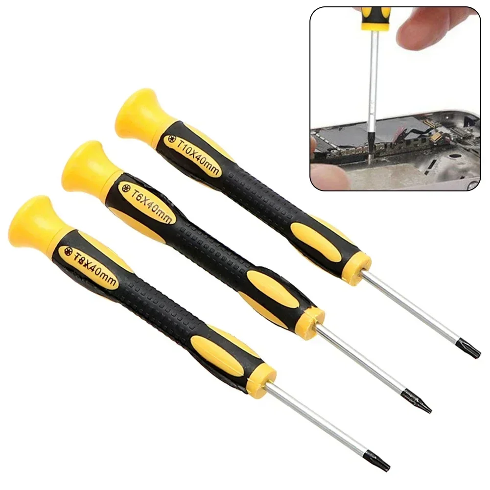 7 buah/Set Set Obeng Torx baja dengan lubang magnetik T3 T4 T5 T6 T7 T8 Kit obeng sekrup untuk telepon perbaikan peralatan tangan