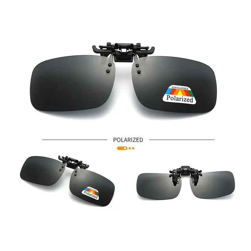 Polarized Clip Sunglasses 2Pcs Set Myopia Glasses Clip Driver Fishing Night Vision Myopia Clipon Sun Shading Eyeglasses