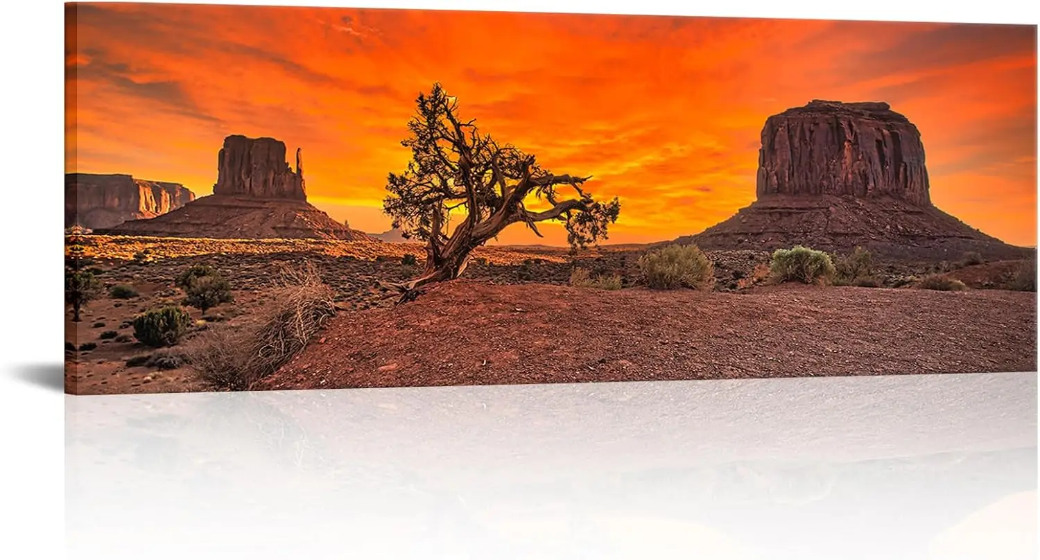 iKNOW FOTO Canvas Wall Art Scenic and breathtaking Monument Valley, Arizona, USA at Dawn Scenery Picture Print on Canvas Modern