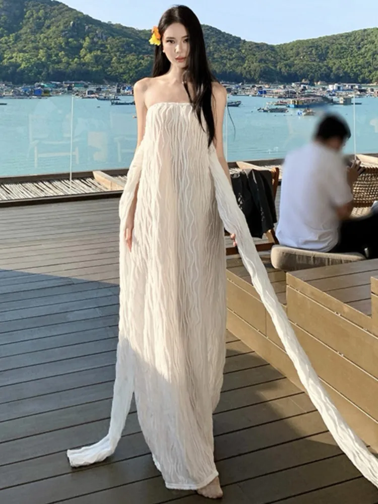 

Летние накидки, женский купальник, халаты без рукавов, купальный костюм, платье 2026, новые пляжные праздничные платья макси, праздничное накидка